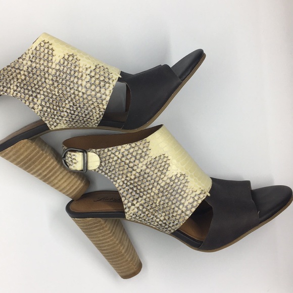 NWOT! LuckyBrand Leather Snakeskin Heels - Picture 2 of 8